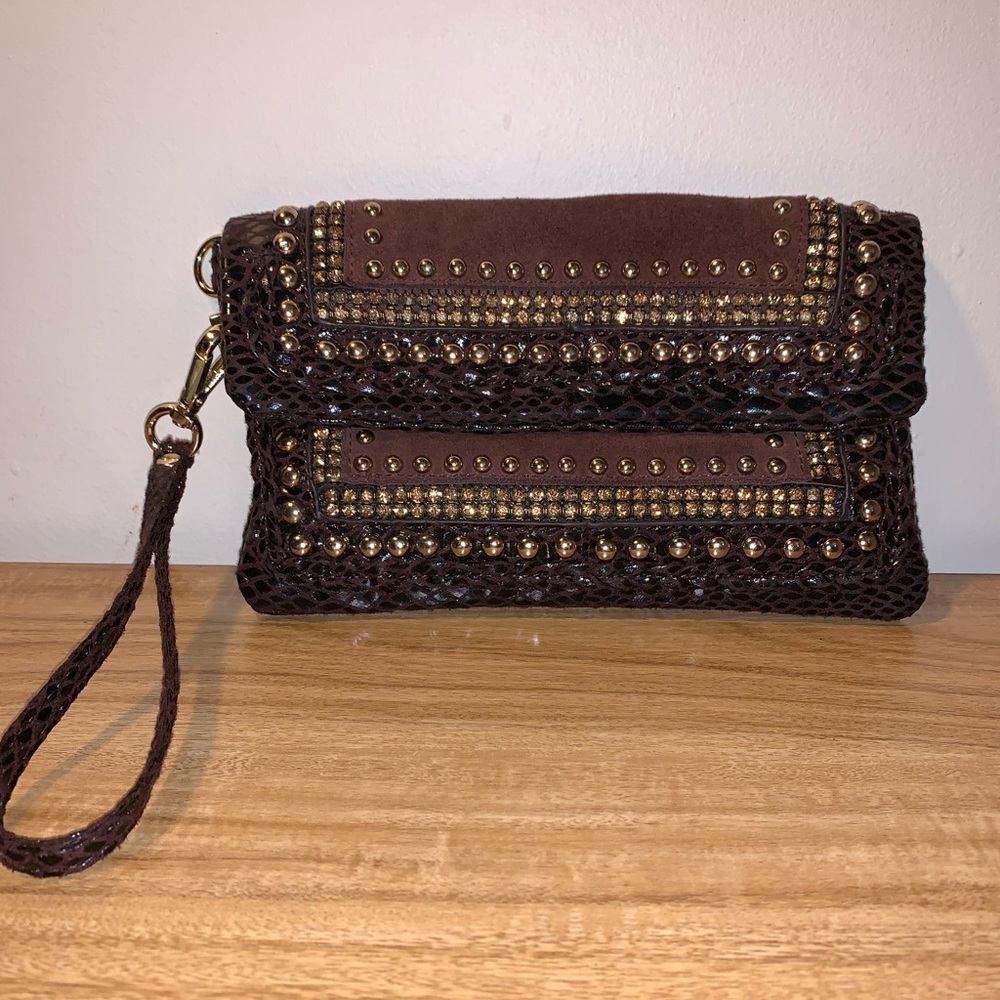 Cache Leather/Suede Clutch
